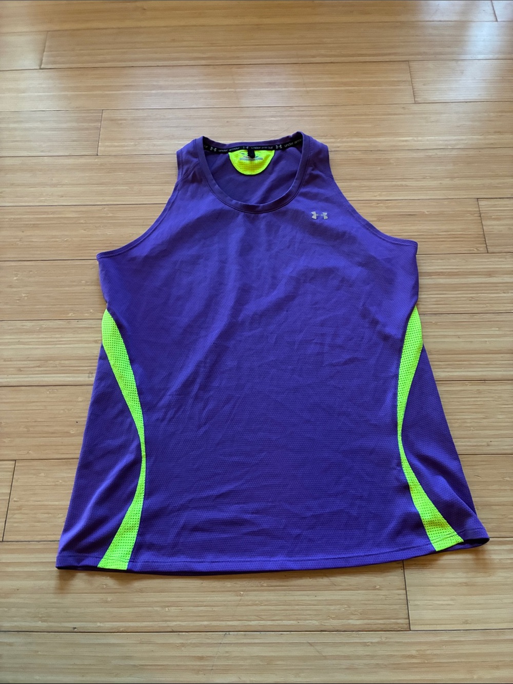 Under Armour Purple Tank with Neon Green Side Panels